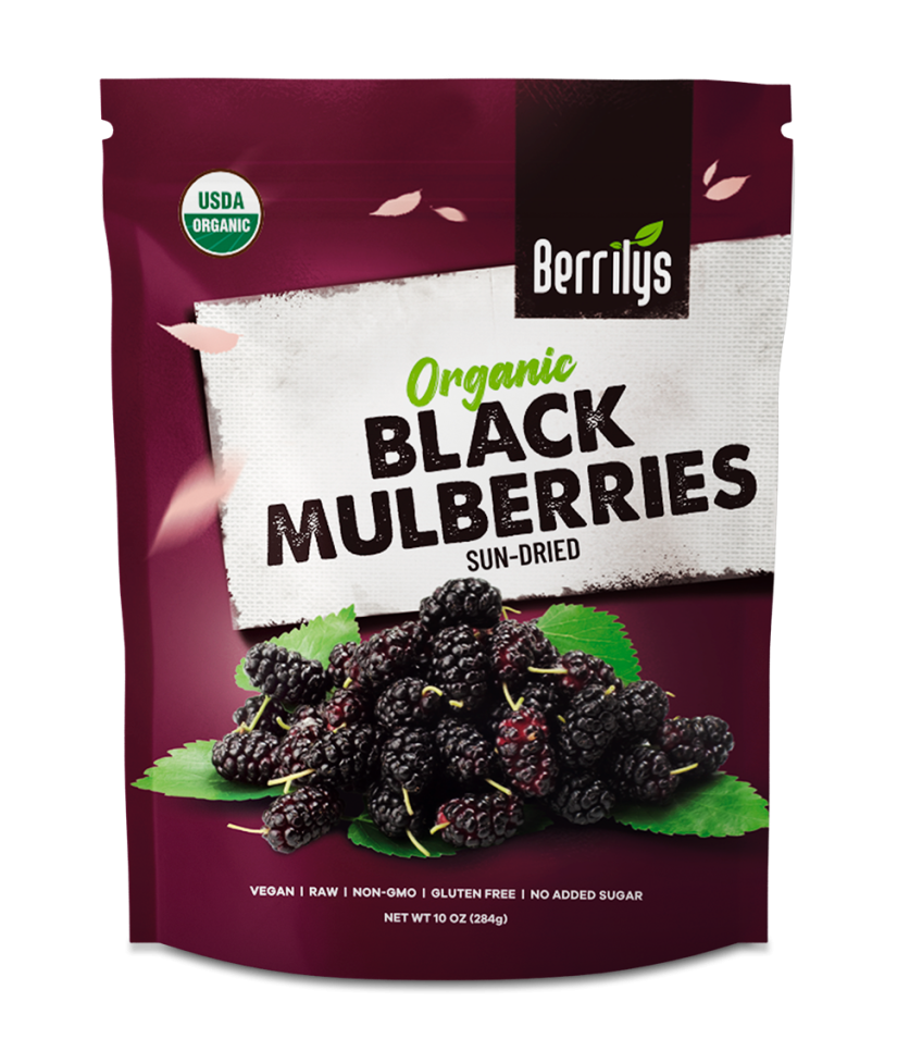 Berrilys Organic Dried Black Mulberries - Berrilys